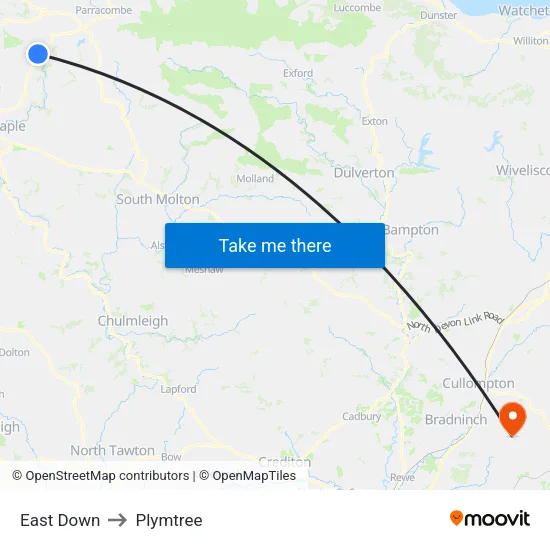 East Down to Plymtree map