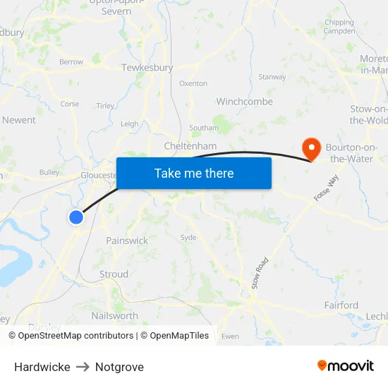 Hardwicke to Notgrove map