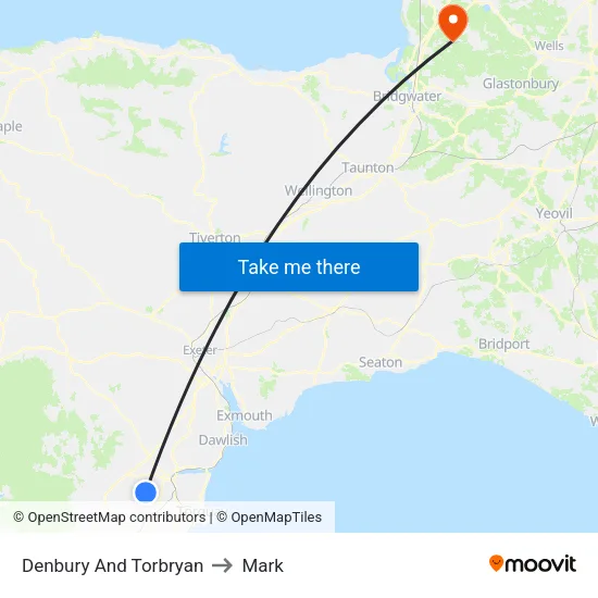 Denbury And Torbryan to Mark map