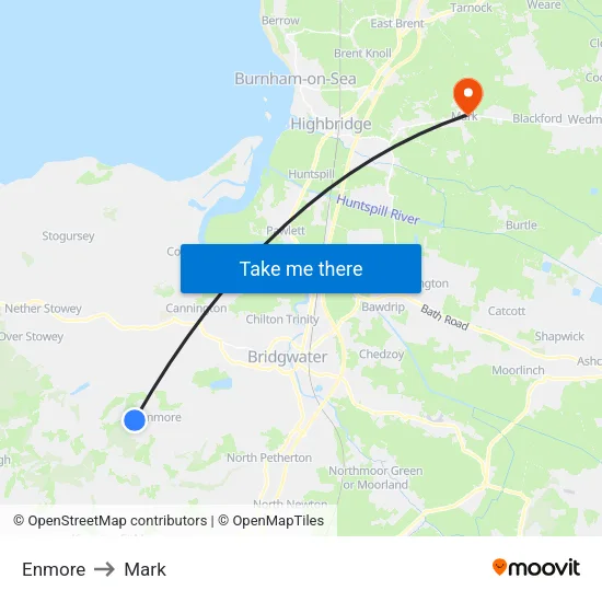 Enmore to Mark map