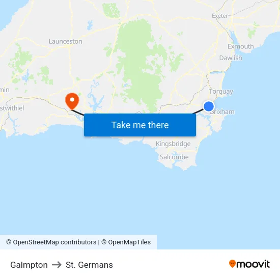 Galmpton to St. Germans map