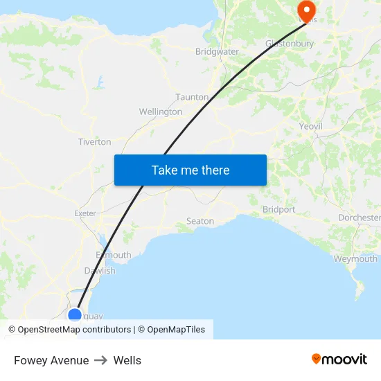 Fowey Avenue to Wells map