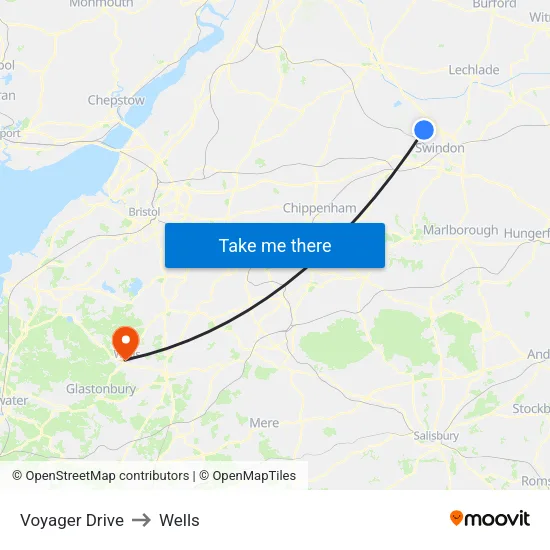 Voyager Drive to Wells map