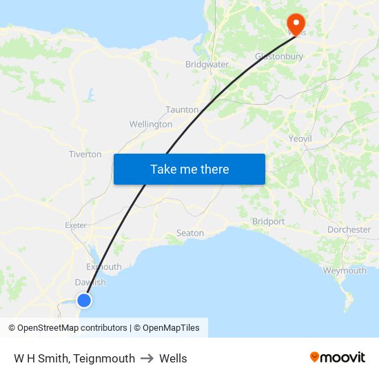 W H Smith, Teignmouth to Wells map