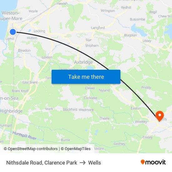 Nithsdale Road, Clarence Park to Wells map