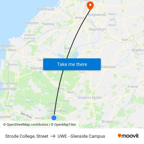 Strode College, Street to UWE - Glenside Campus map