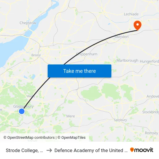 Strode College to Defence Academy of the United Kingdom map