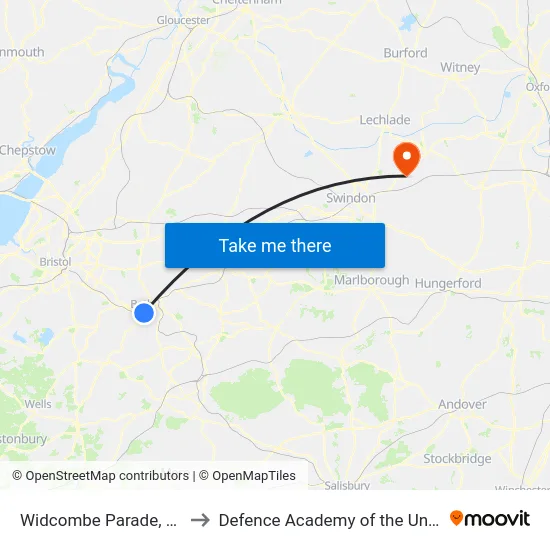 Widcombe Parade to Defence Academy of the United Kingdom map