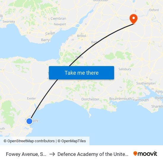 Fowey Avenue, Shiphay to Defence Academy of the United Kingdom map