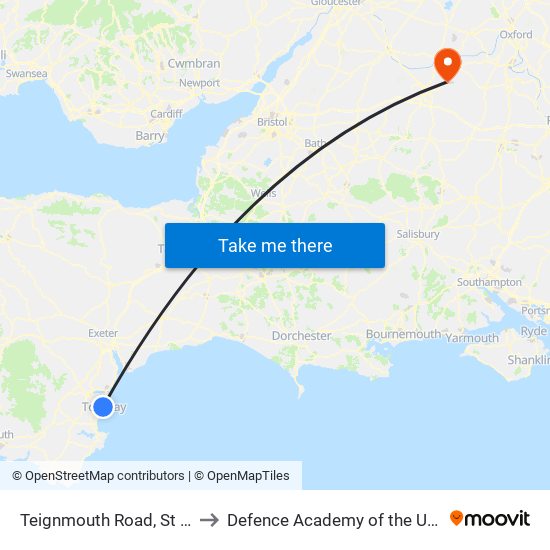 Teignmouth Road, St Marychurch to Defence Academy of the United Kingdom map