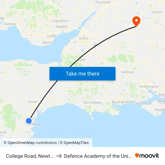 College Road to Defence Academy of the United Kingdom map