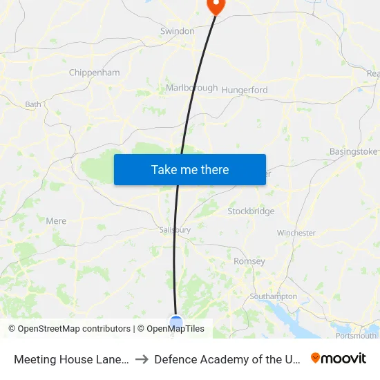 Meeting House Lane to Defence Academy of the United Kingdom map