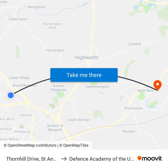 Thornhill Drive, St Andrews Ridge to Defence Academy of the United Kingdom map