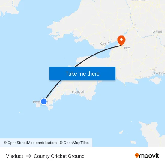 Viaduct to County Cricket Ground map