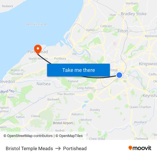 Bristol Temple Meads to Portishead map