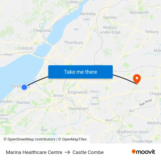 Marina Healthcare Centre to Castle Combe map