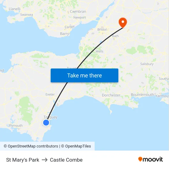 St Mary's Park to Castle Combe map