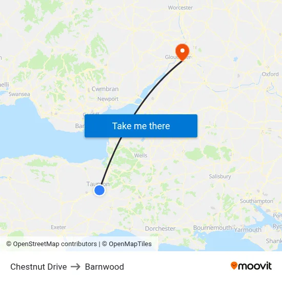 Chestnut Drive to Barnwood map