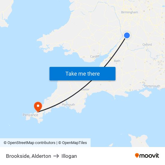 Brookside, Alderton to Illogan map