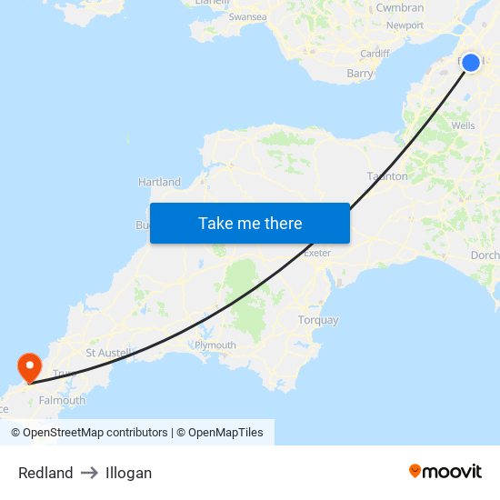 Redland to Illogan map