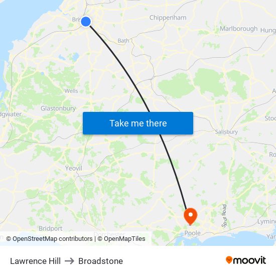 Lawrence Hill to Broadstone map