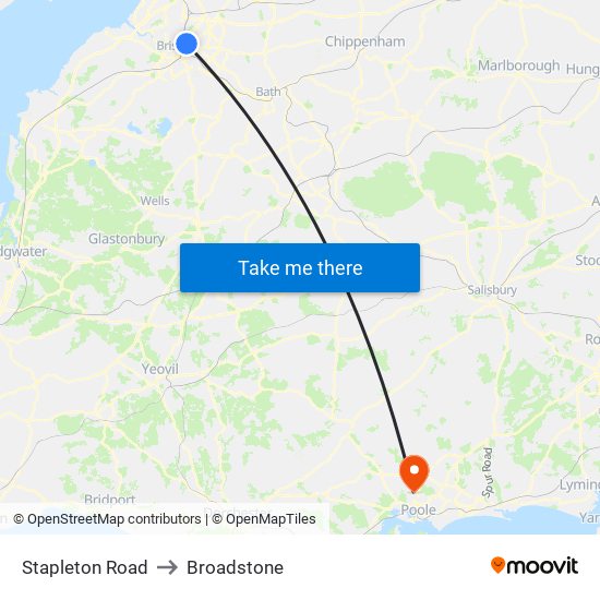 Stapleton Road to Broadstone map