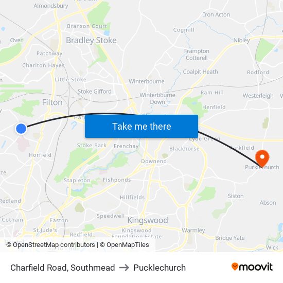 Charfield Road, Southmead to Pucklechurch map