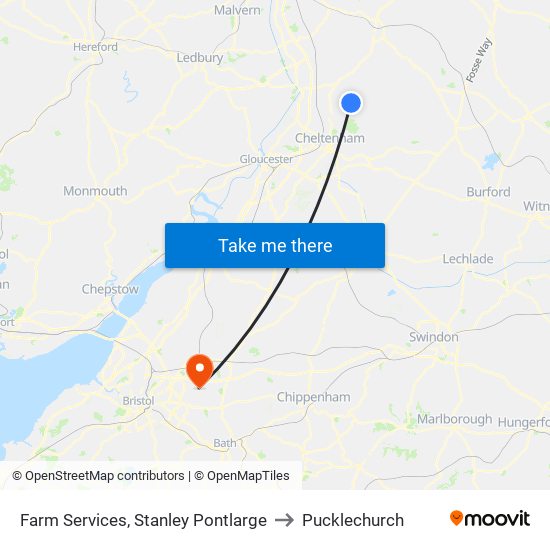 Farm Services, Stanley Pontlarge to Pucklechurch map