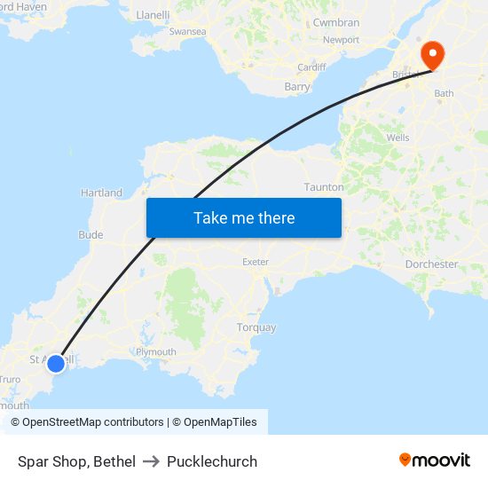 Spar Shop, Bethel to Pucklechurch map