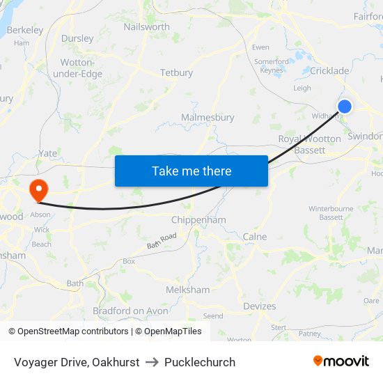 Voyager Drive, Oakhurst to Pucklechurch map