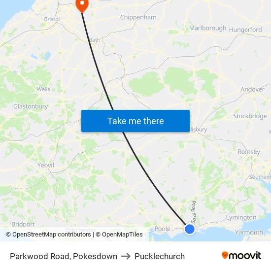 Parkwood Road, Pokesdown to Pucklechurch map