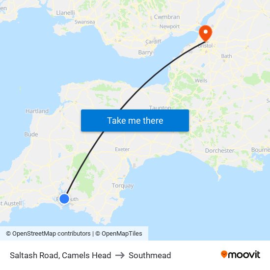 Saltash Road, Camels Head to Southmead map