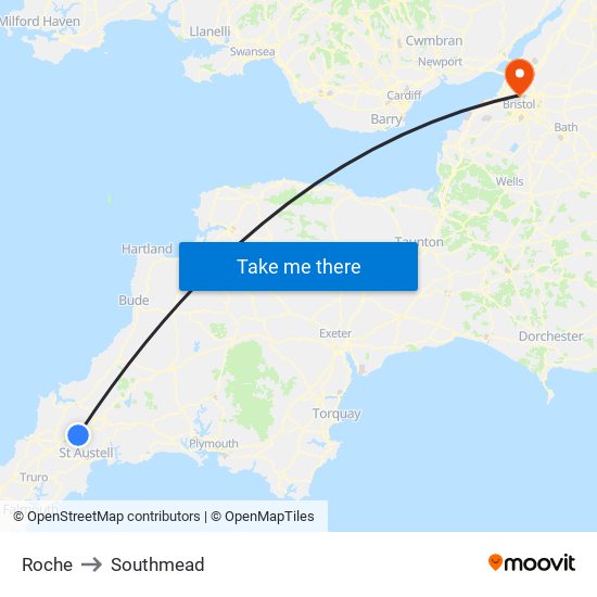 Roche to Southmead map