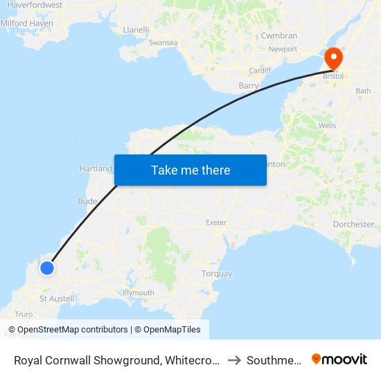 Royal Cornwall Showground, Whitecross to Southmead map