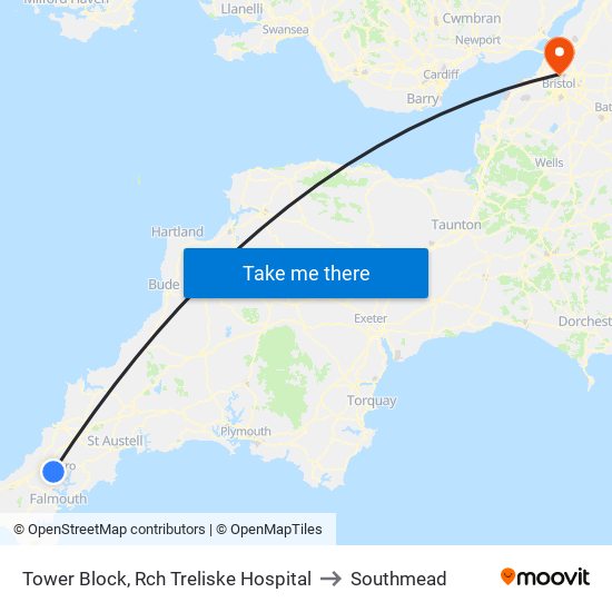 Tower Block, Rch Treliske Hospital to Southmead map