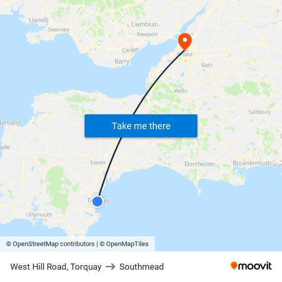 West Hill Road, Torquay to Southmead map