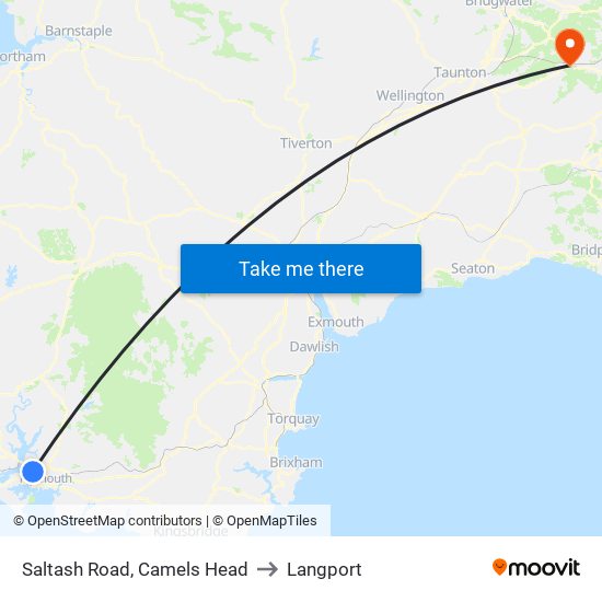 Saltash Road, Camels Head to Langport map