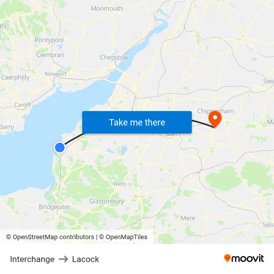 Interchange to Lacock map