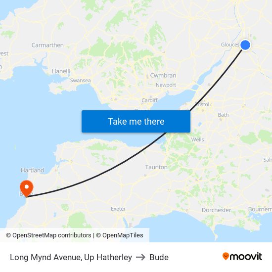 Long Mynd Avenue, Up Hatherley to Bude map