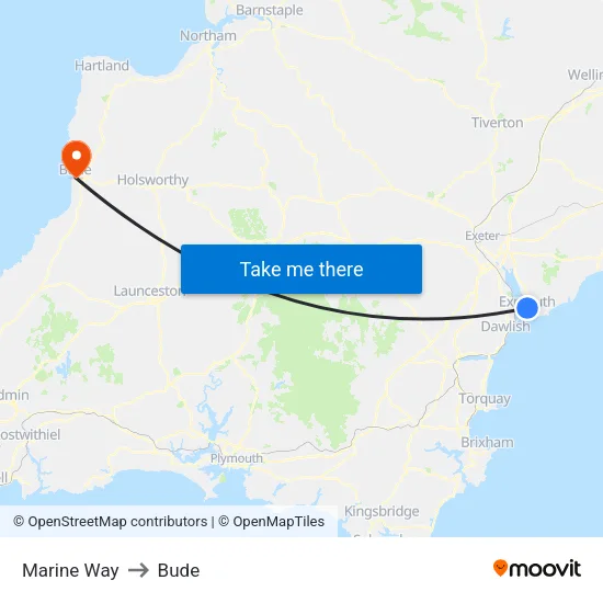 Marine Way to Bude map