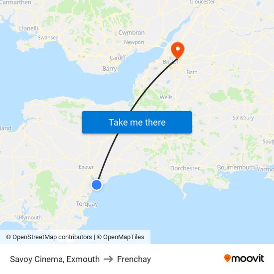 Savoy Cinema, Exmouth to Frenchay map