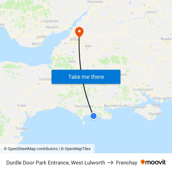 Durdle Door Park Entrance, West Lulworth to Frenchay map