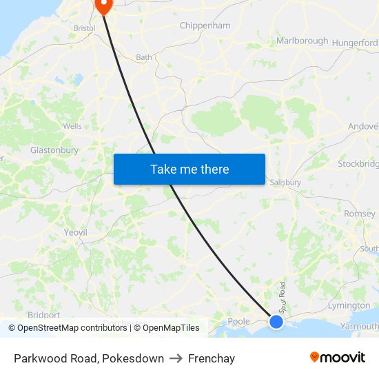 Parkwood Road, Pokesdown to Frenchay map