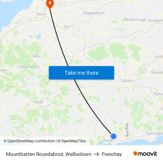 Mountbatten Roundabout, Wallisdown to Frenchay map