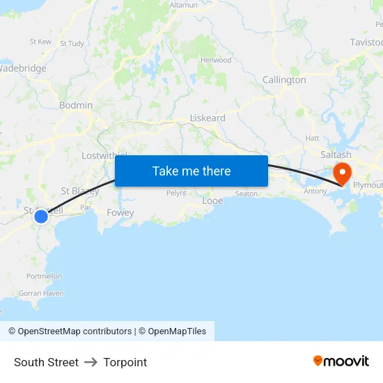 South Street to Torpoint map