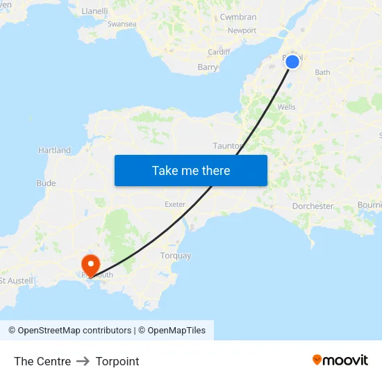 The Centre to Torpoint map