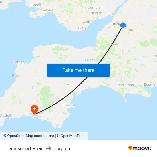 Tenniscourt Road to Torpoint map