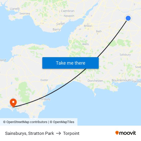 Sainsburys, Stratton Park to Torpoint map