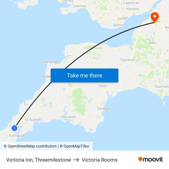 Victoria Inn, Threemilestone to Victoria Rooms map