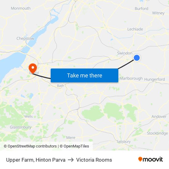 Upper Farm, Hinton Parva to Victoria Rooms map